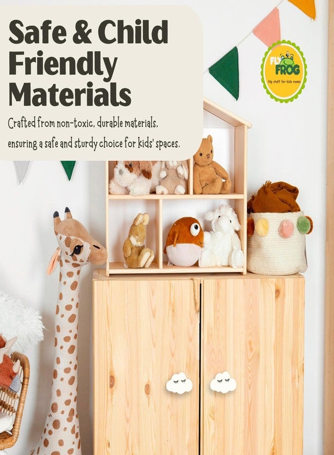FLY FROG Cloud-Themed MDF Wood Knobs for Kids' Rooms, Wardrobes, Doors, and Cabinets - Set of 2 Drawer Handles (Cloud-White) - Image 4
